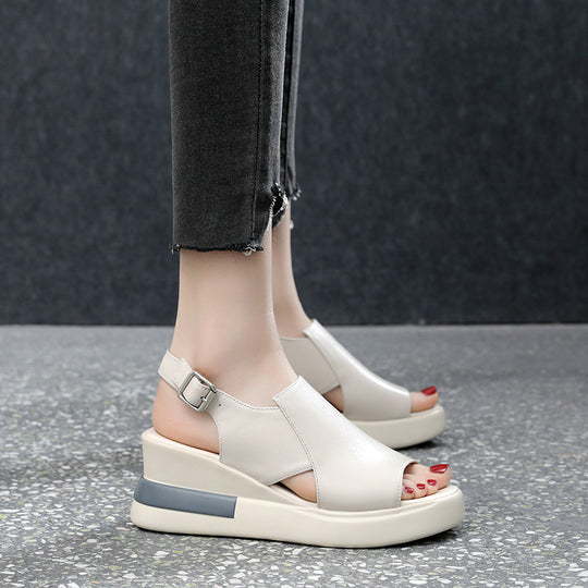 Damen Moderne Plateau‑Sandalette mit ergonomischem Memory‑Fußbett, verstellbarem Fersenriemen und rutschfester Gummisohle Shop Nory