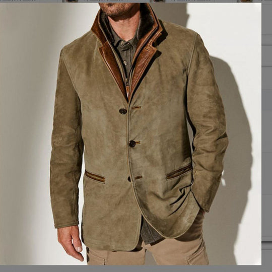 Herren Wildleder-Sakko mit herausnehmbarer Leder-Innenweste Shop Nory