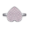 Damen herzförmiger Ring mit funkelndem Zirkonia-Besatz Shop Nory