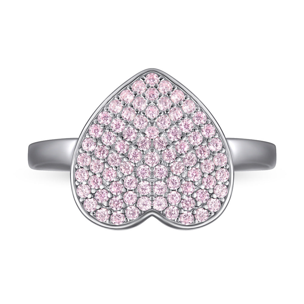 Damen herzförmiger Ring mit funkelndem Zirkonia-Besatz Shop Nory