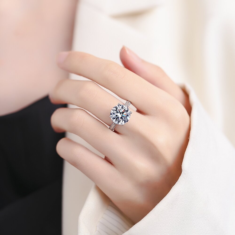 Damen Funkelnder Solitär-Ring mit exquisitem Zirkonia Shop Nory