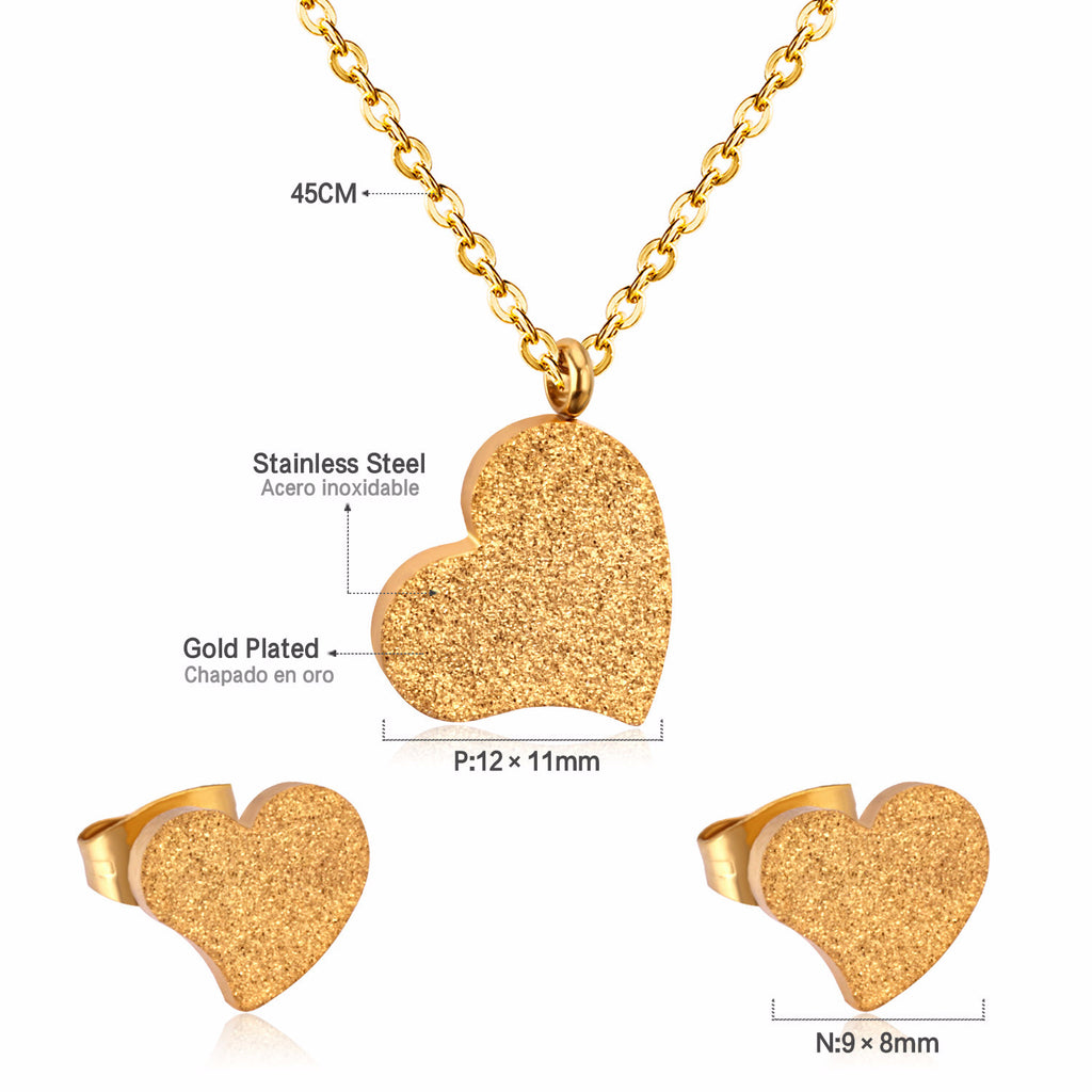 Damen Schmuckset mit Herzanhänger und Ohrringen aus hochwertigem Edelstahl Shop Nory