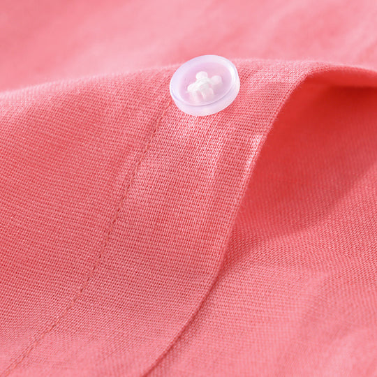 Herren Leinenmix-Layering-Overshirt mit Kentkragen, gerundetem Saum und Soft‑Touch Shop Nory