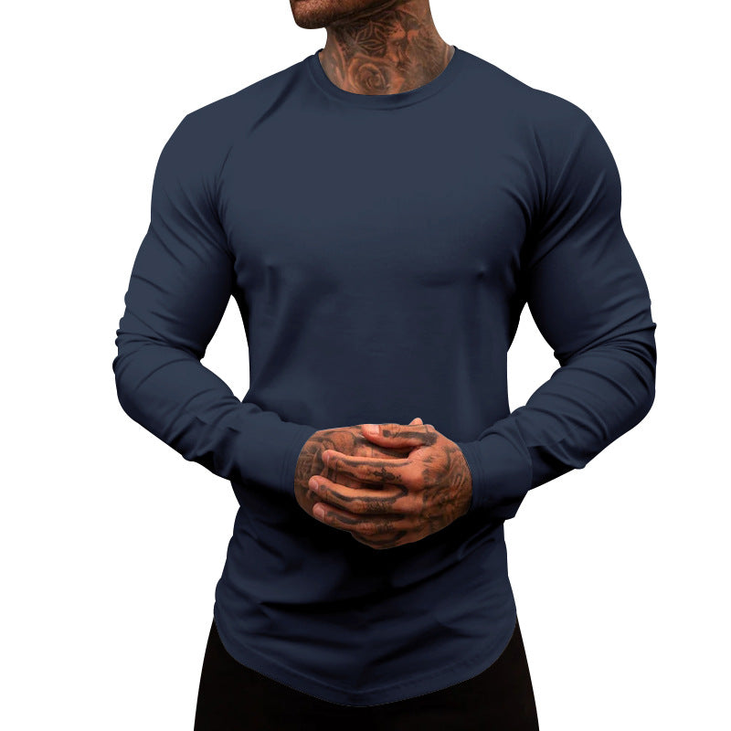 Herren Langarm-T-Shirt aus atmungsaktivem Baumwollmix mit elegantem Schnitt Shopnory