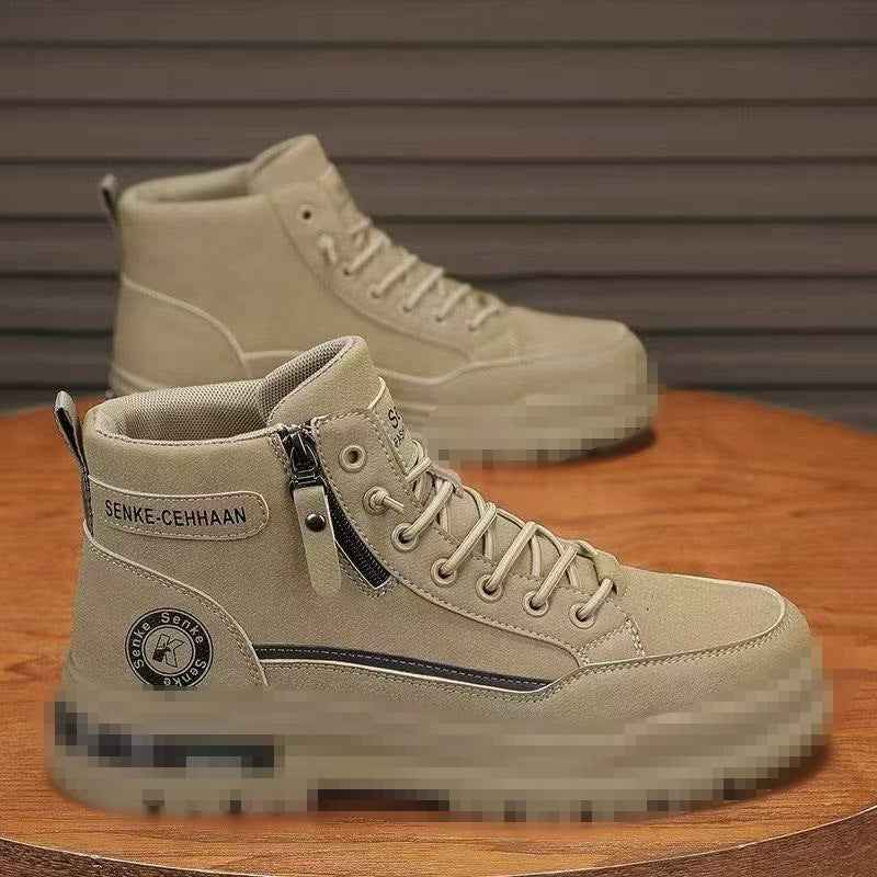 Herren knöchelhohe Sneaker-Boots aus Veloursleder mit Reißverschluss und profilierter Gummisohle Shop Nory