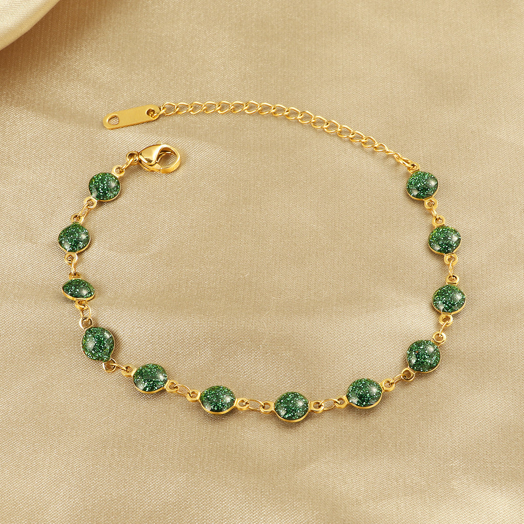 Damen Goldplattierter Glänzender Perlenarmband Shop Nory