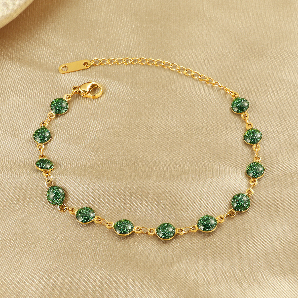 Damen Goldplattierter Glänzender Perlenarmband Shop Nory