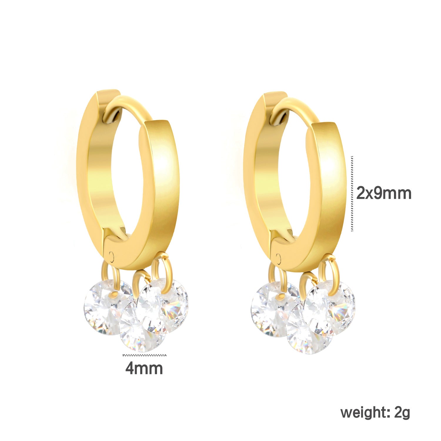 Damen Hängende Ohrringe mit glitzernden Kristallen Shop Nory