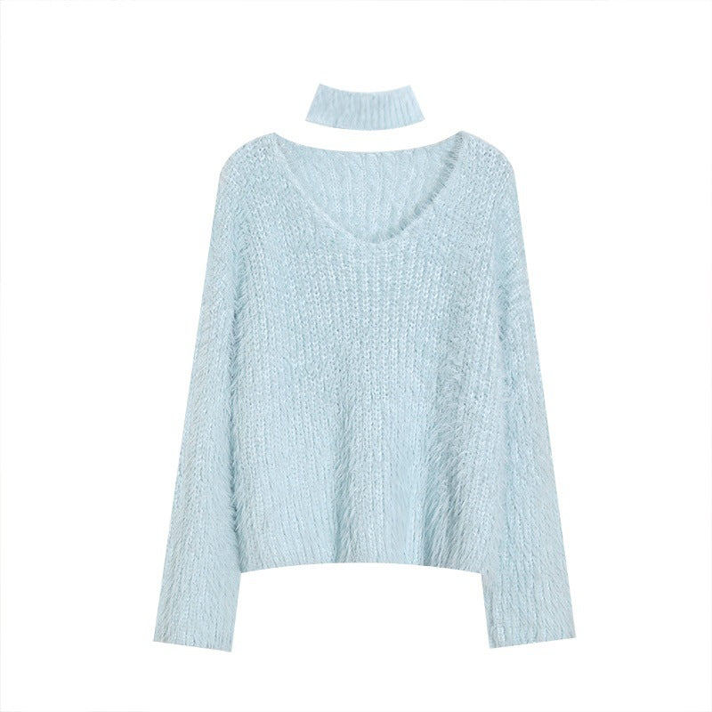 Damen Kuscheliger V-Ausschnitt Pullover Set Shop Nory