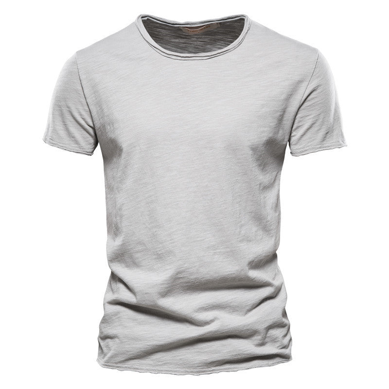Herren nan leichtes Baumwollshirt mit Rundhalsausschnitt und schlanker Passform