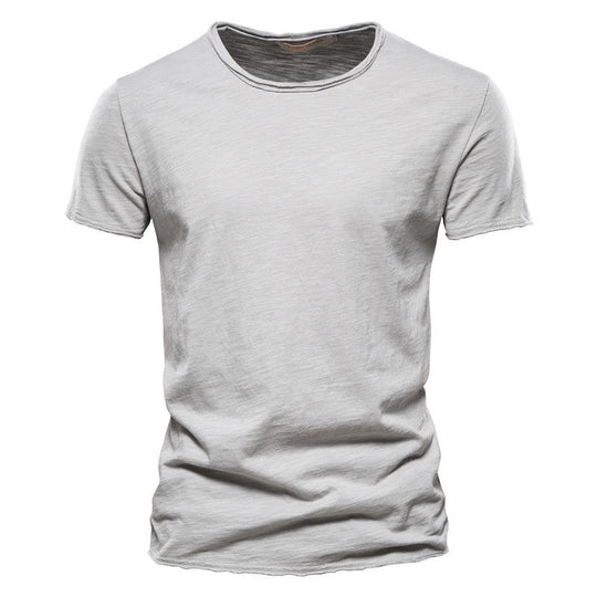 Herren nan leichtes Baumwollshirt mit Rundhalsausschnitt und schlanker Passform