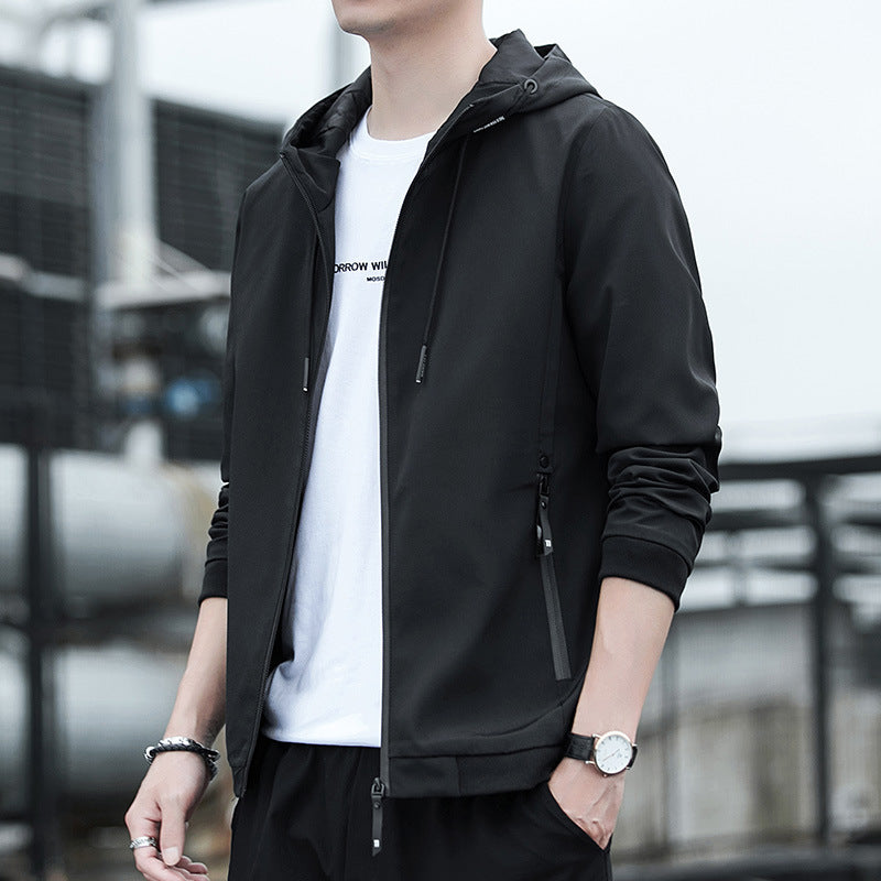 Herren Urbaner Softshell-Hoodie mit getapten Nähten, verstellbarer Kapuze und Zipper-Taschen Shop Nory