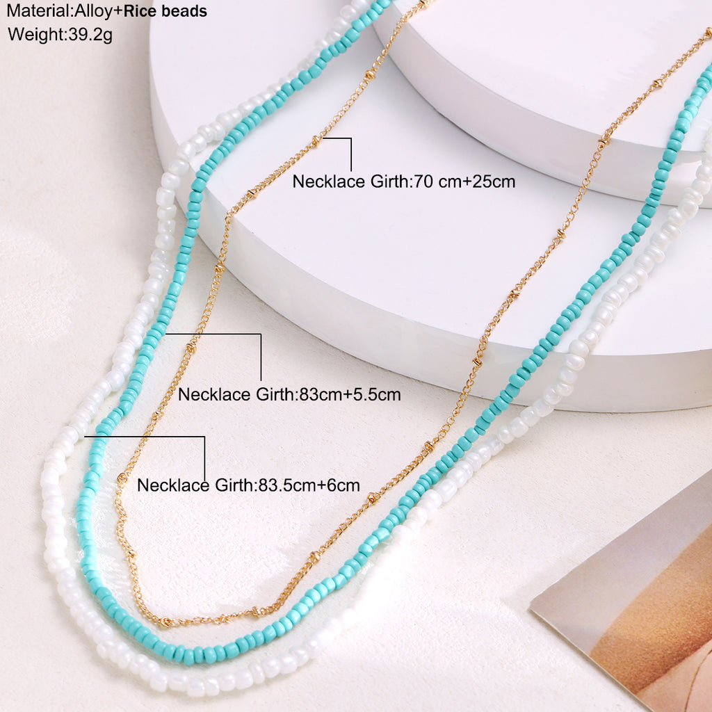 Damen Fußkettchen Set mit farbenfrohen Perlen und eleganten Goldakzenten Shop Nory