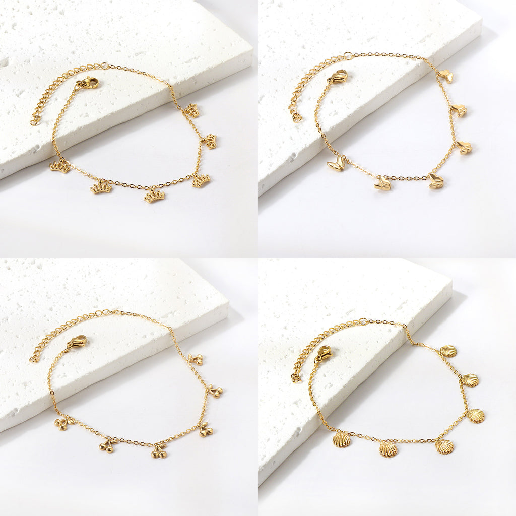 Damen zarte und elegante Kette mit goldplattierten Anhängern Shop Nory