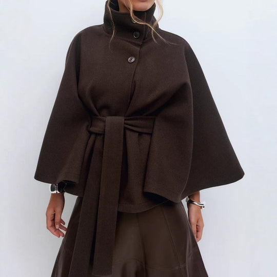 Damen Wickeljacke mit elegantem Stehkragen und weit geschnittenen Ärmeln ShopNory