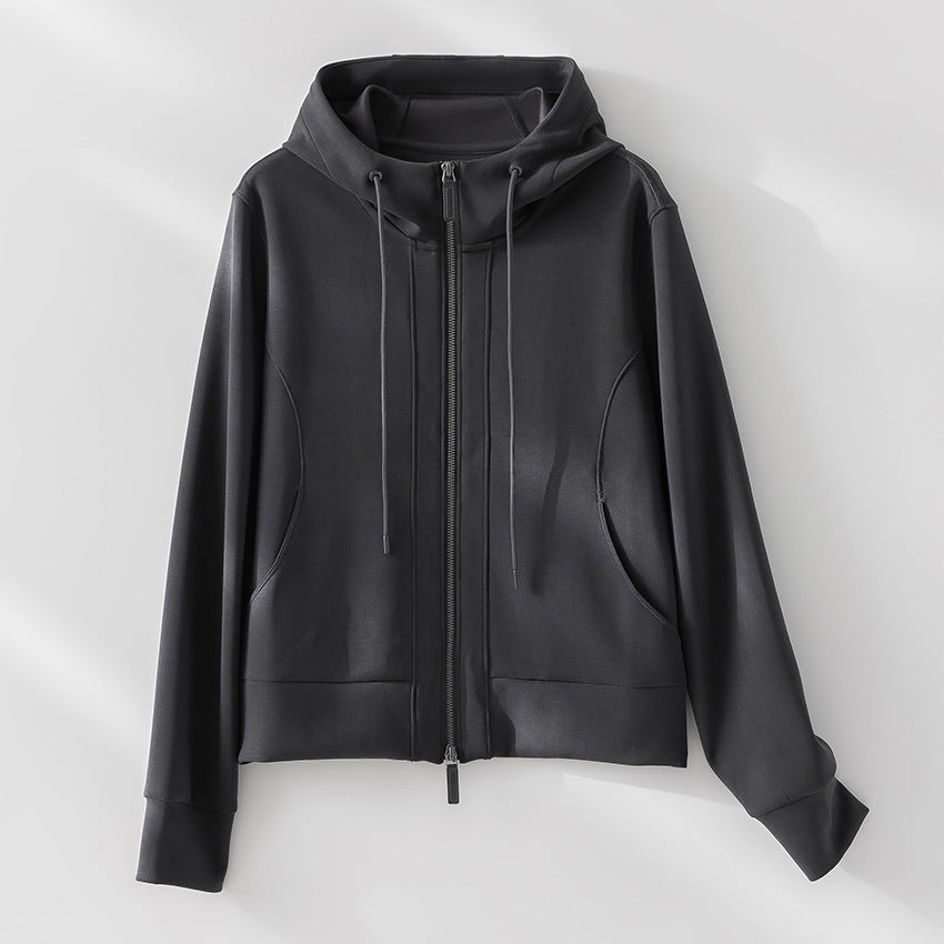 Damen Kapuzen-Performance-Zipjacke mit Reißverschluss und seitlichen Eingriffstaschen Shop Nory