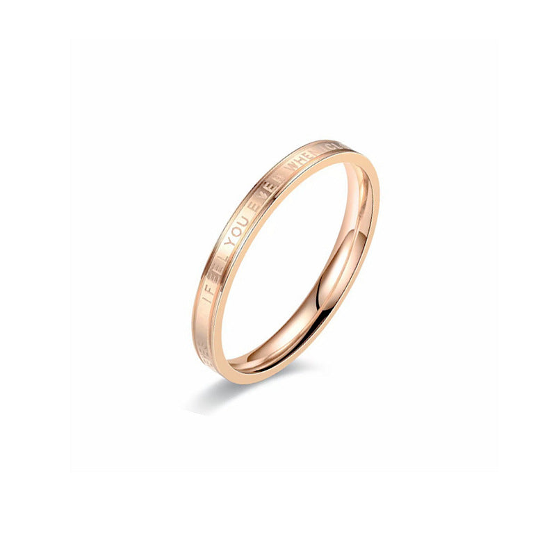 Damen Ring mit eingraviertem Liebesschriftzug und glänzender Oberfläche Shop Nory