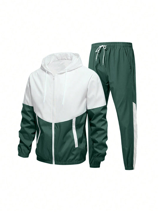 Herren Sportanzug mit atmungsaktiver Jacke und elastischen Jogginghosen