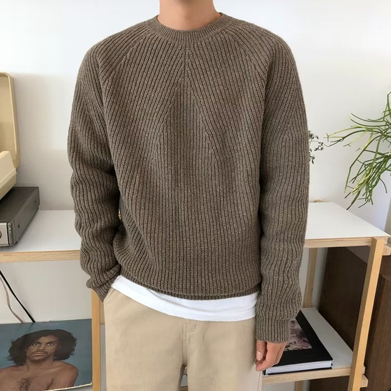Herren Gemütlicher Strickpullover mit feinem Rippenmuster Shop Nory