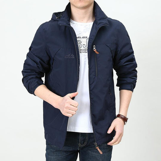 Herren Leichter winddichter Nylon-Blouson mit Stehkragen und Brustreißverschlusstasche Shop Nory