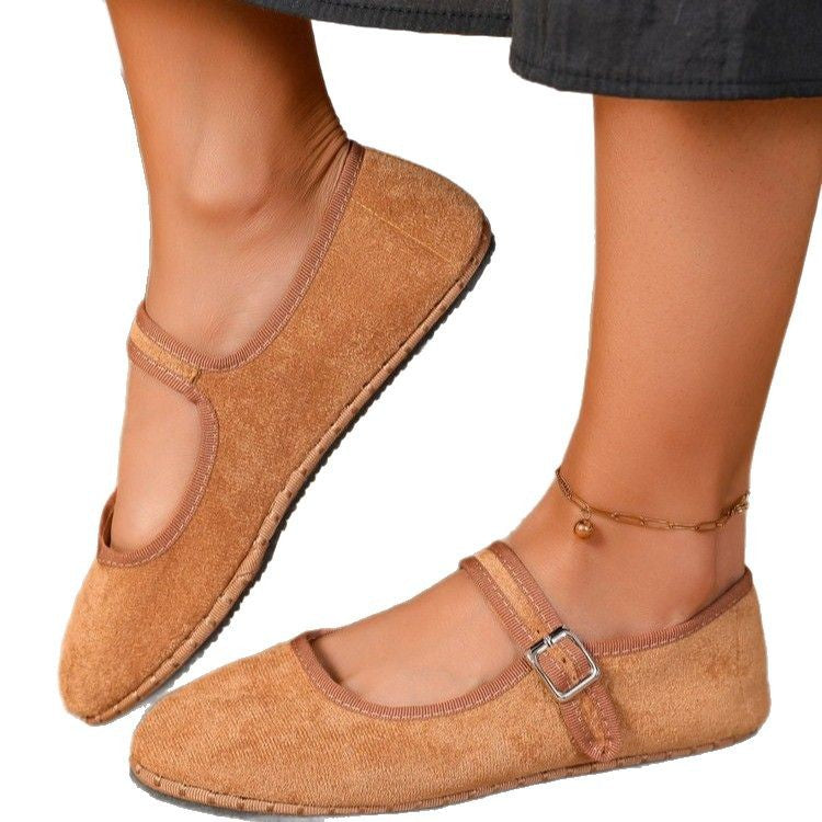 Damen Mocassins mit verstellbarem Riemen und weichem Obermaterial Shopnory
