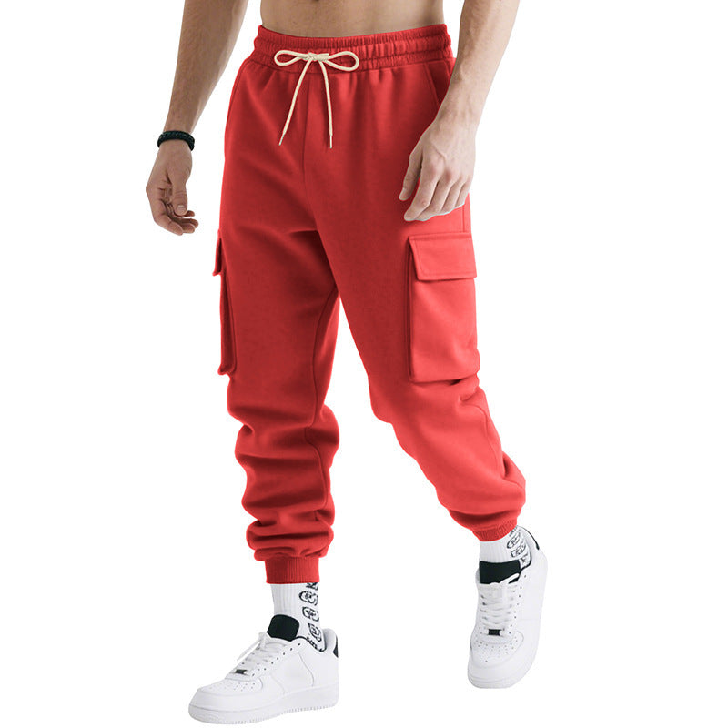 Herren nan technische Cargo-Sweathose mit Doppelklappen-Taschen, elastischem Kordelbund und konischen Rippbündchen Shop Nory