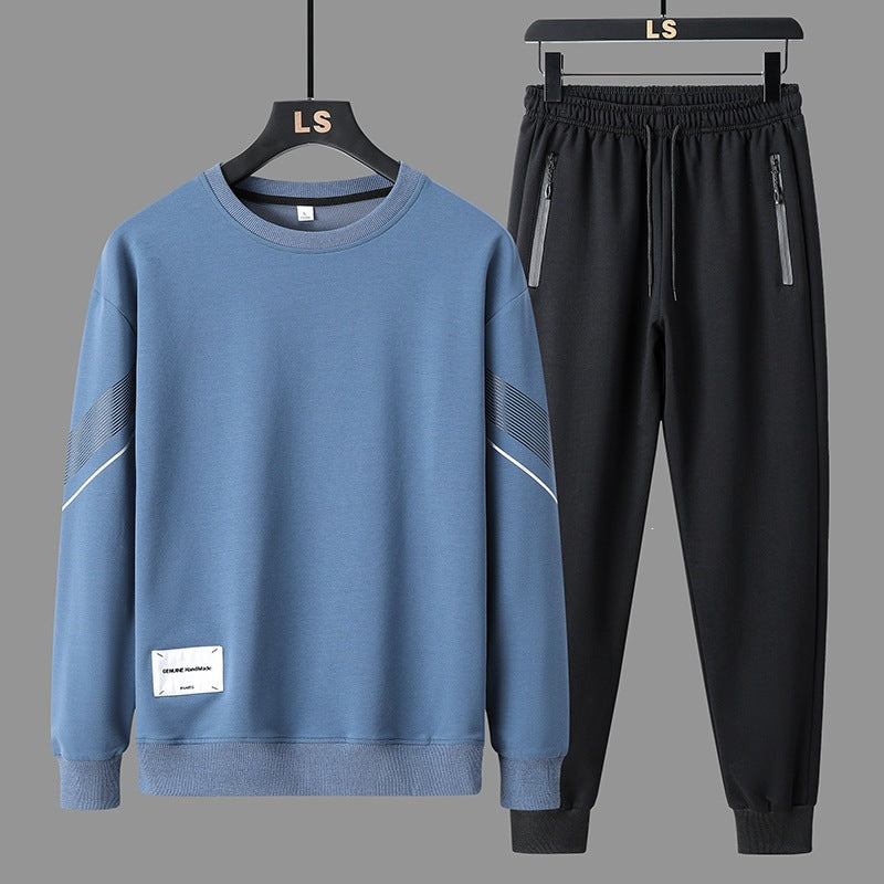 Herren Sportliches Freizeit-Trainingsset aus Sweatshirt & Jogginghose mit Reißverschlusstaschen Shop Nory