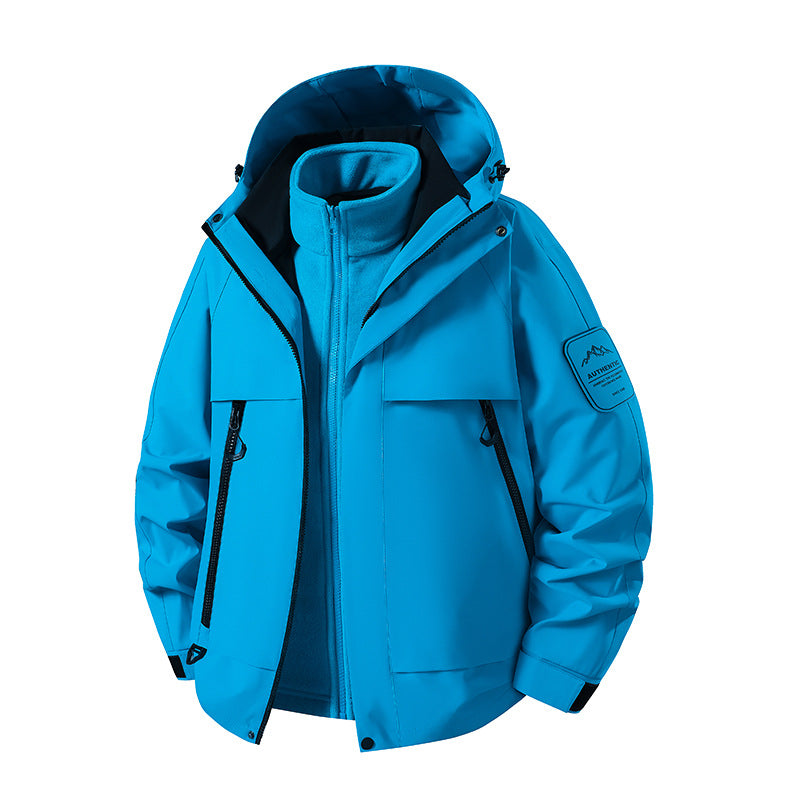 Herren multifunktionale Wasserfeste Softshell-Regenjacke mit abnehmbarer Fleece-Innenjacke Shop Nory