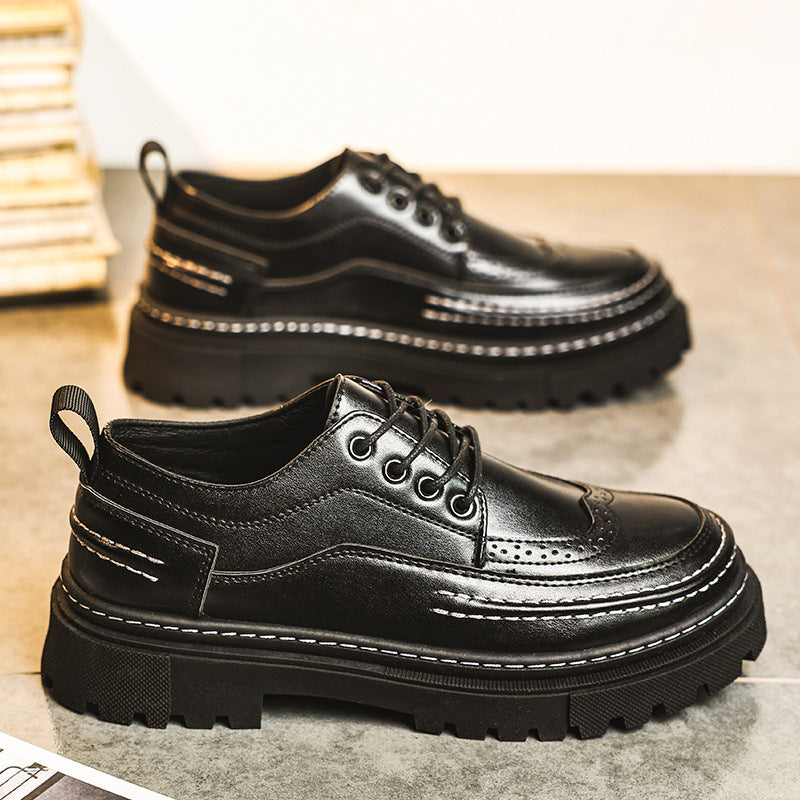 Herren Plateau-Derby mit Brogue-Details und profilierter Gummisohle Shopy Nory