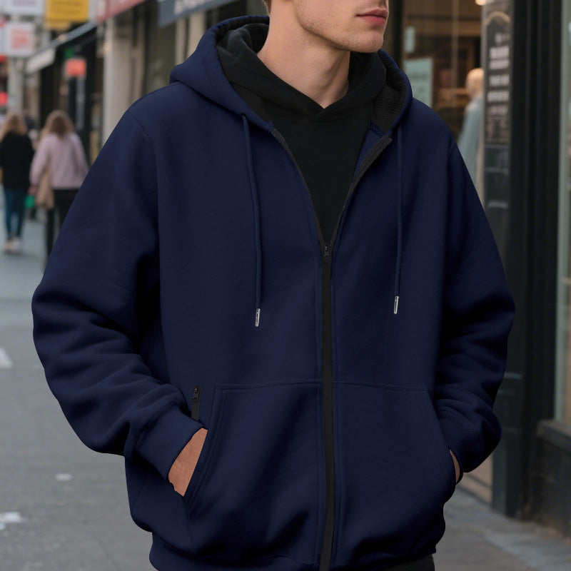 Herren Zip-Hoodie mit praktischen Taschen und atmungsaktiver Fleece-Innenausstattung