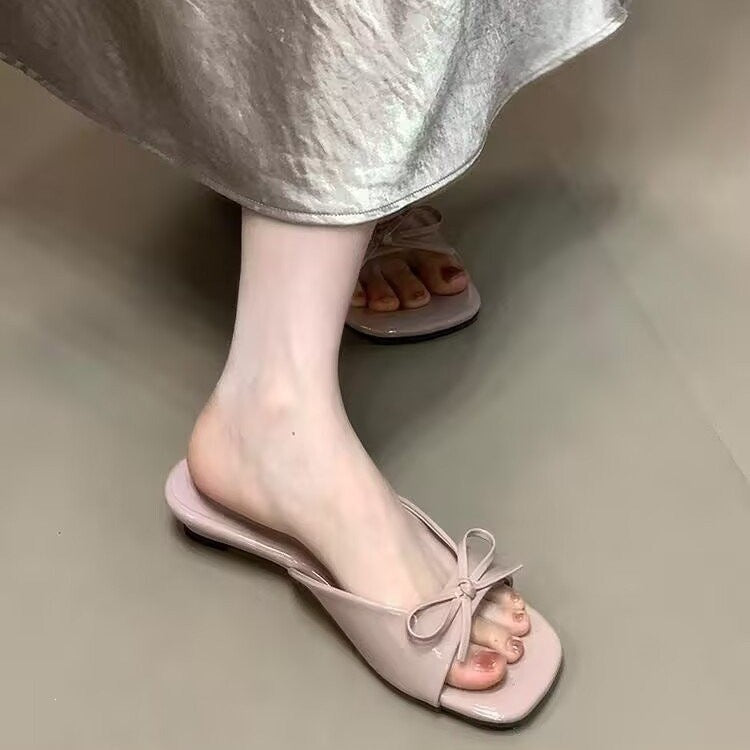 Damen elegante Slingback-Sandalen mit verspieltem Schleifen-Detail
