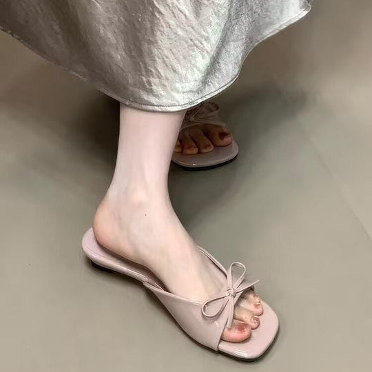Damen elegante Slingback-Sandalen mit verspieltem Schleifen-Detail