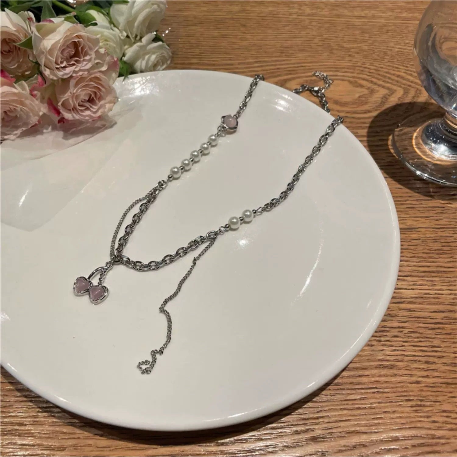 Damen modische Kette mit herzförmigem Anhänger Shop Nory