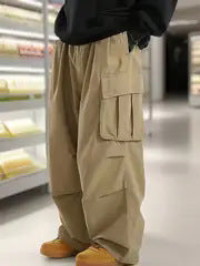 Herren Baggy-Cargohose im Oversize-Utility-Style mit elastischem Bund & Mehrfachtaschen Shop Nory