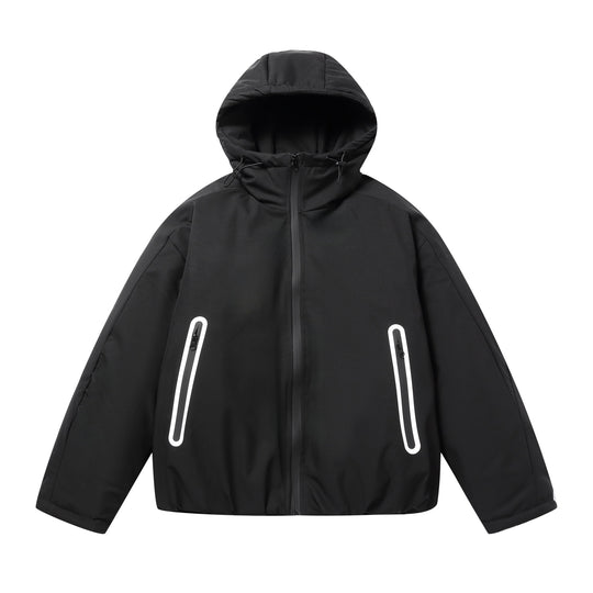 Unisex Kurzboxy Wetterschutz‑Pufferjacke mit Kapuze und versiegelten Reißverschlüssen Shop Nory