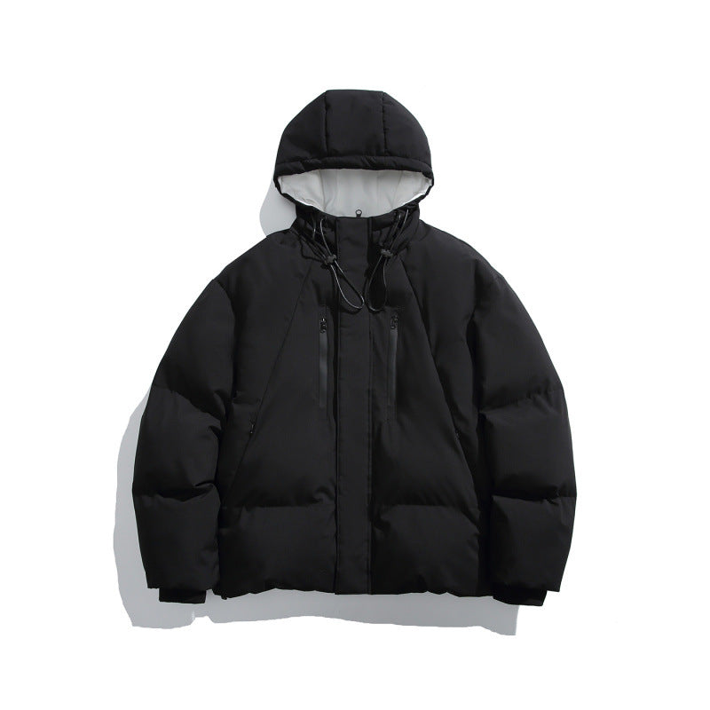 Unisex Kastige wattierte Kapuzenjacke mit Thermoisolierung, wasserabweisenden Reißverschlüssen und Tunnelzug Shop Nory