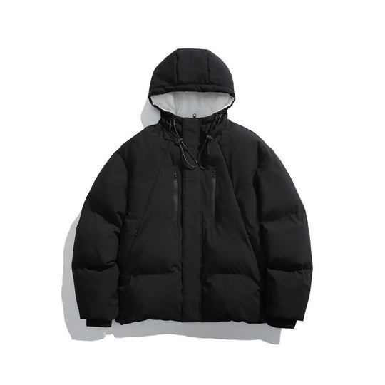 Unisex Kastige wattierte Kapuzenjacke mit Thermoisolierung, wasserabweisenden Reißverschlüssen und Tunnelzug Shop Nory