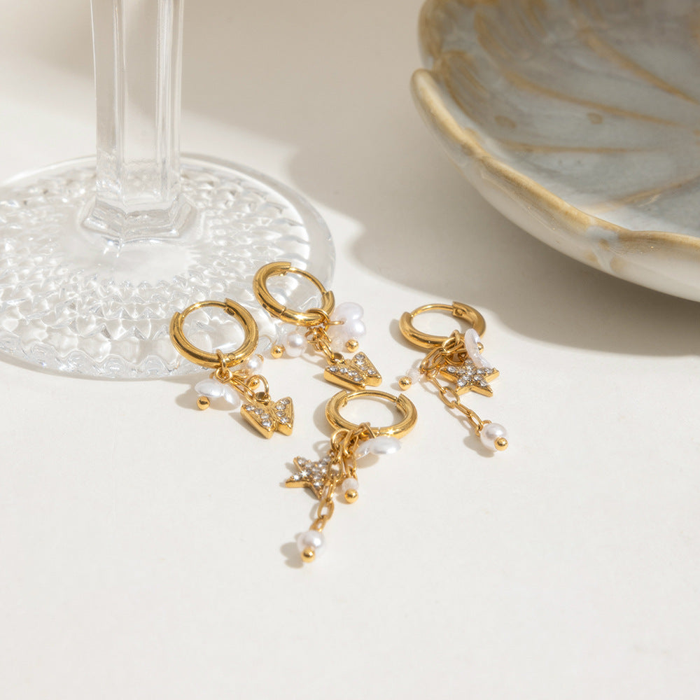 Damen Ohrhänger mit luxuriösem Schmetterlingsdesign und hypoallergener Edelstahlverarbeitung Shop Nory