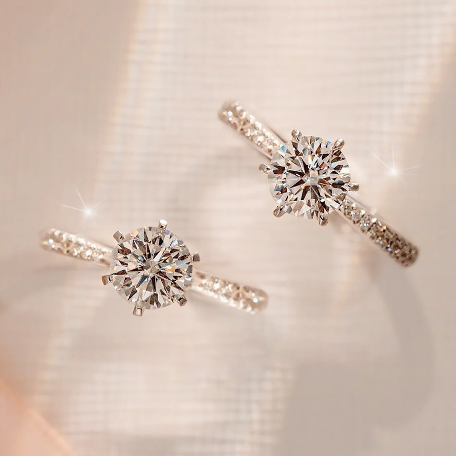 Damen Verführerischer Solitär-Verlobungsring mit funkelnden Zirkonia Shop Nory