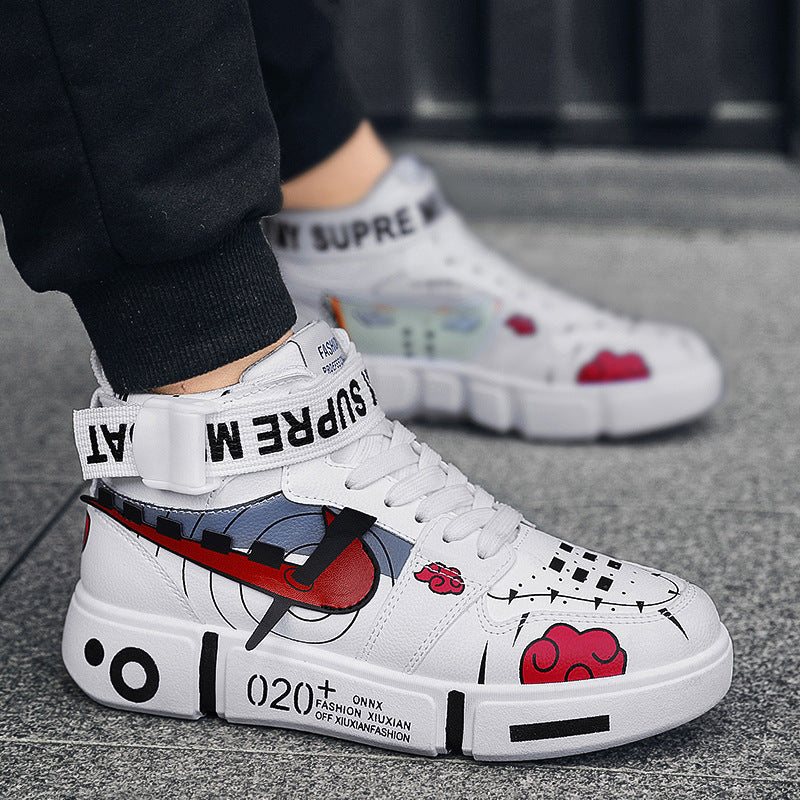 Damen Sportliche High-Top Sneakers mit farbenfrohem Grafikdesign