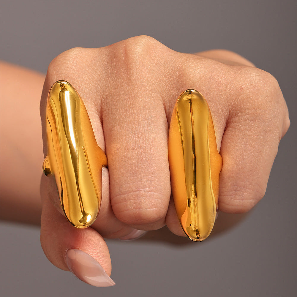Damenring mit modernem minimalistischem Design aus Edelstahl Shop Nory