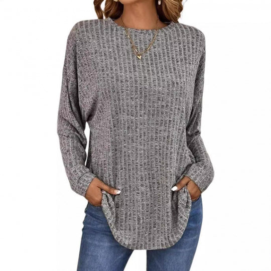 Damen Oversized Struktur-Strickpullover mit Rundhals und Eingrifftaschen Shop Nory