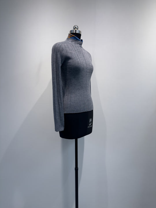 Damen stilvoll gerippter Stehkragenpullover Shop Nory