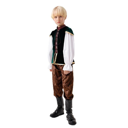 Unisex nan mittelalterliches Kinderkostüm Set mit Samtweste, geraffter Pluderhose und Renaissance-Details Shop Nory