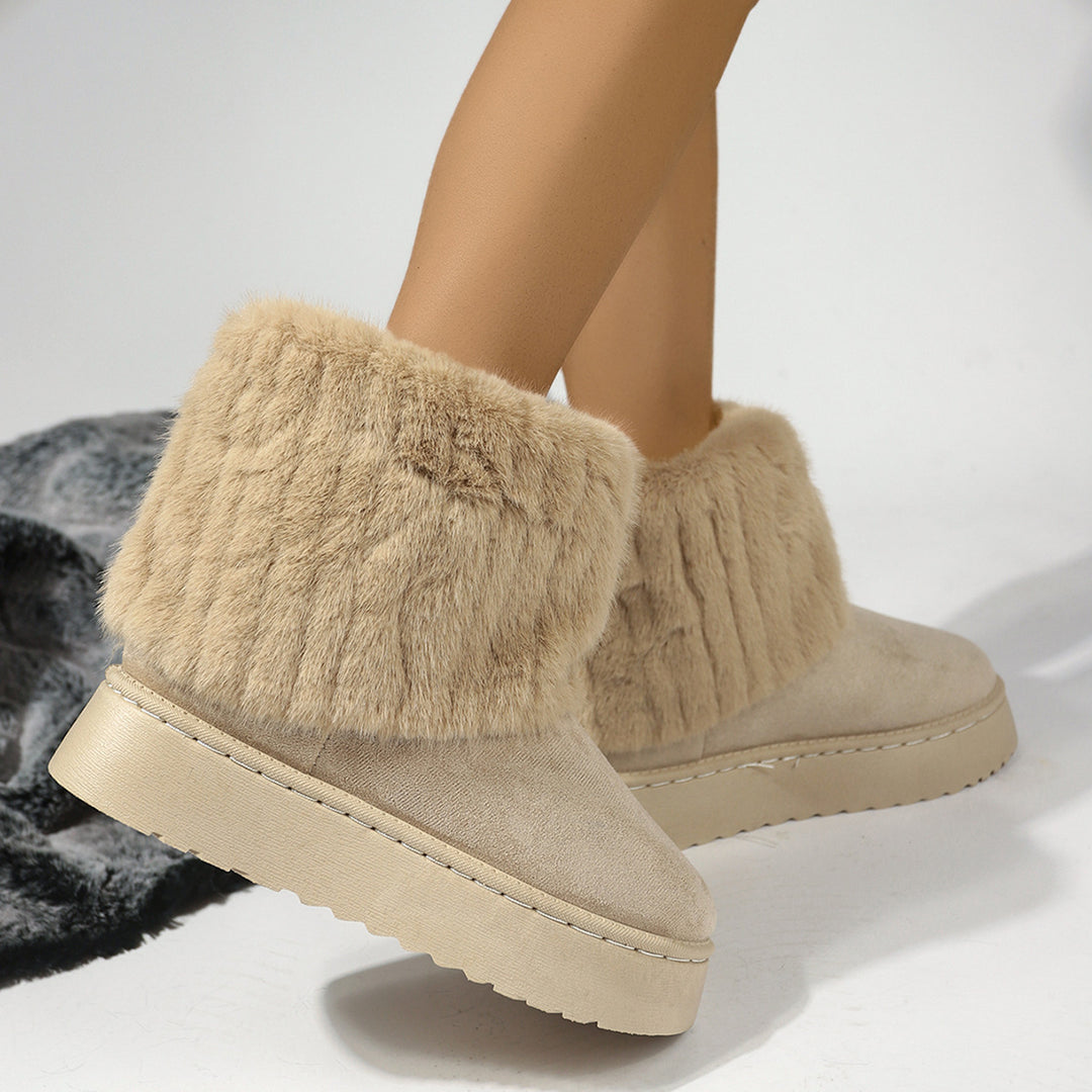 Damen Warme Plateau-Winterboots mit breitem Kunstfellschaft und dämpfender Sohle Shop Nory