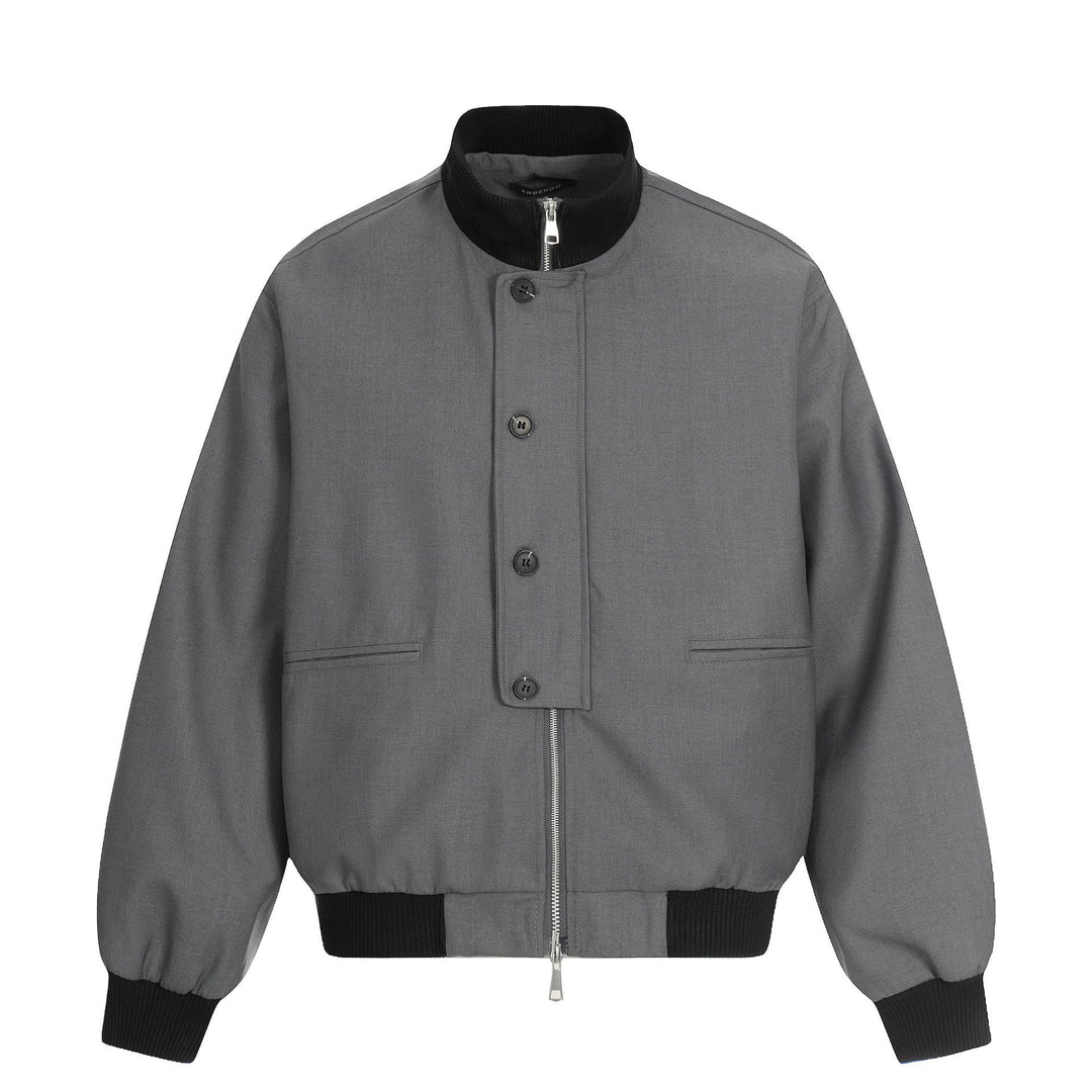 Unisex Kurze Boxy‑Bomberjacke mit verdeckter Reißverschluss‑Front und hohem Rippkragen Shop Nory