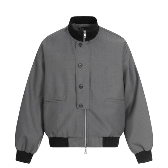 Unisex Kurze Boxy‑Bomberjacke mit verdeckter Reißverschluss‑Front und hohem Rippkragen Shop Nory