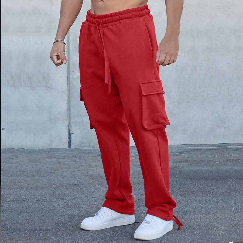 Herren entspannte Cargo-Hose mit praktischem Taschen-Design und elastischem Bund