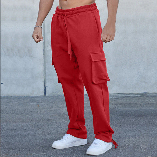 Herren entspannte Cargo-Hose mit praktischem Taschen-Design und elastischem Bund