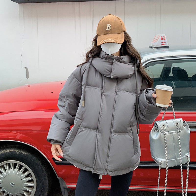 Damen nan leicht wattierte Oversize-Steppjacke mit Kapuze und verdecktem Reißverschluss Shop Nory